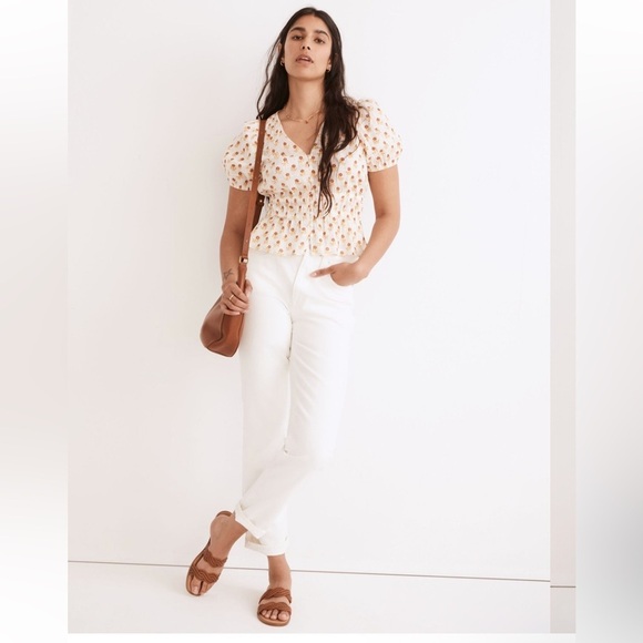 Madewell Tops - Madewell Sophia Short Sleeve Top in Wild Calendula Block-Print Small